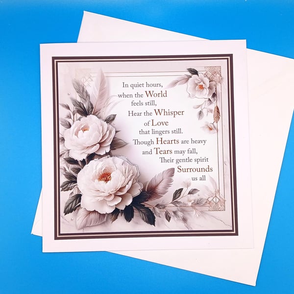 Sympathy Card, Decoupage, inches, 20x20 cms