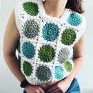 Crochet Sunflower Granny Square Vest.