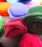 20 Felt Fabric Flower Roses Assorted Colours - Image 2