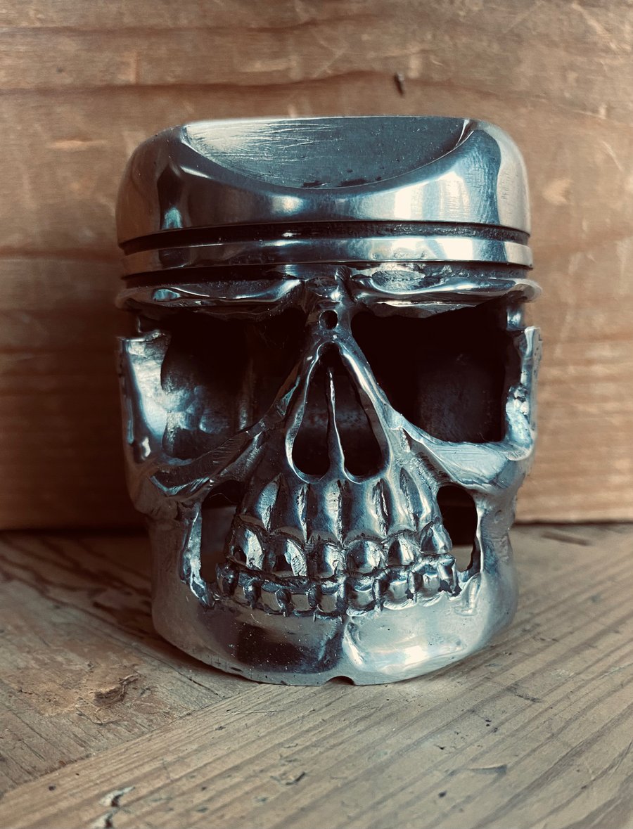 British bike piston skull trophy bsa motorcycle trophy