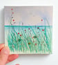 Sea Glass Poppy Coastal Art, Original Beach Watercolour, One-of-a-Kind Handmade - Image 2