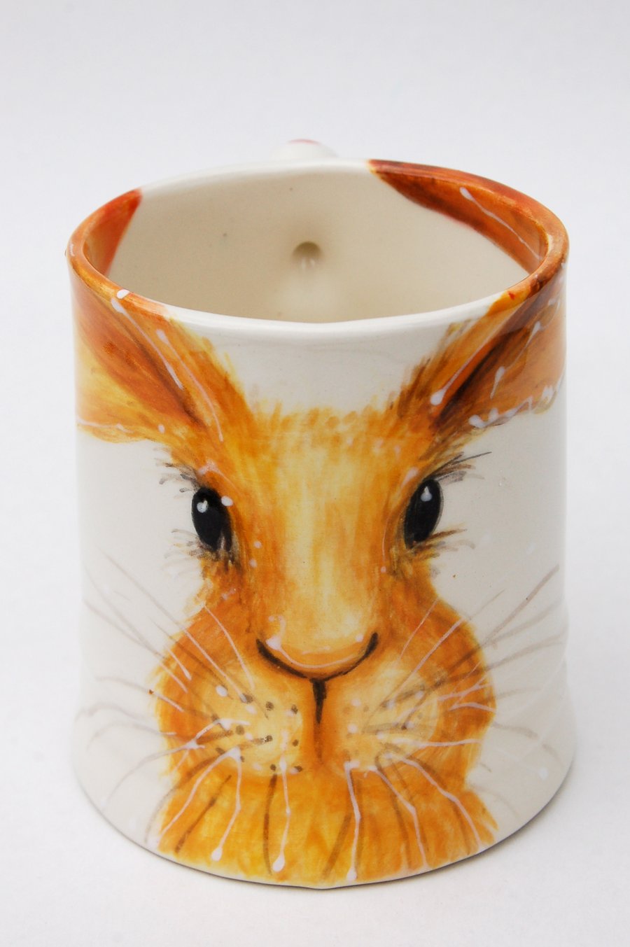 sunshine hare mug - handpainted 
