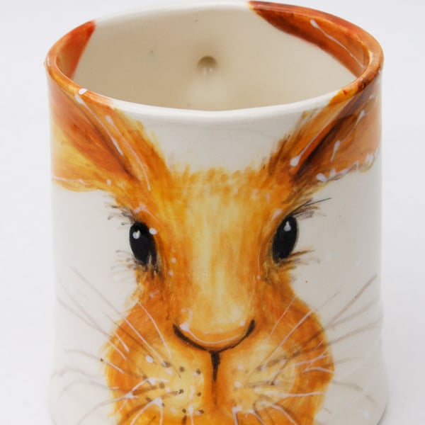 sunshine hare mug - handpainted 