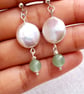 Freshwater Pearl Earrings, Sterling Silver Gemstone Jewellery - Image 4