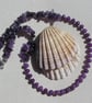 Purple Jade & Amethyst Gemstone Statement Necklace "Violet Cascade" Free UK Post