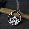 Campervan necklace - Sterling silver, copper and brass