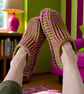 Apple & Magenta Crochet Cozy Slipper Socks - Image 7