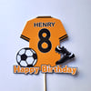 Wolves style cake topper personalised. Football cake topper.