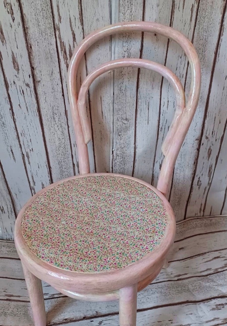 Childs Decoupage Pink Chair