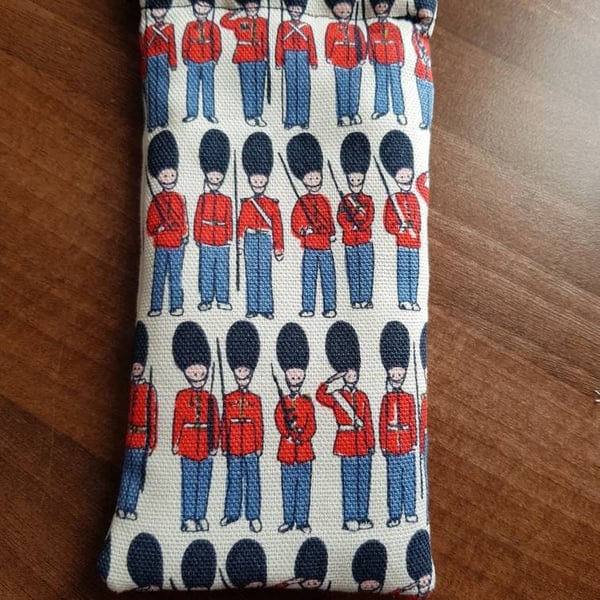 Glassessunglasses case made in Cath Kidston Soldiers fabric
