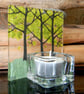 Handmade Fused Glass 'Spring Tree' T-Light Holder - Image 3