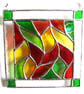 Leaves Stained Glass Suncatcher Handmade Bordered - Image 8