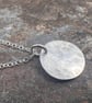 Hammered Eco Silver Circle Pendant - Image 1