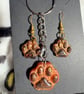 Resin earring and keyring set