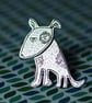 Grumpy Dog lapel pin - Handmade Sterling silver badge brooch