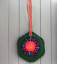 Hand Embroidered Christmas Robin Decoration  - Image 3