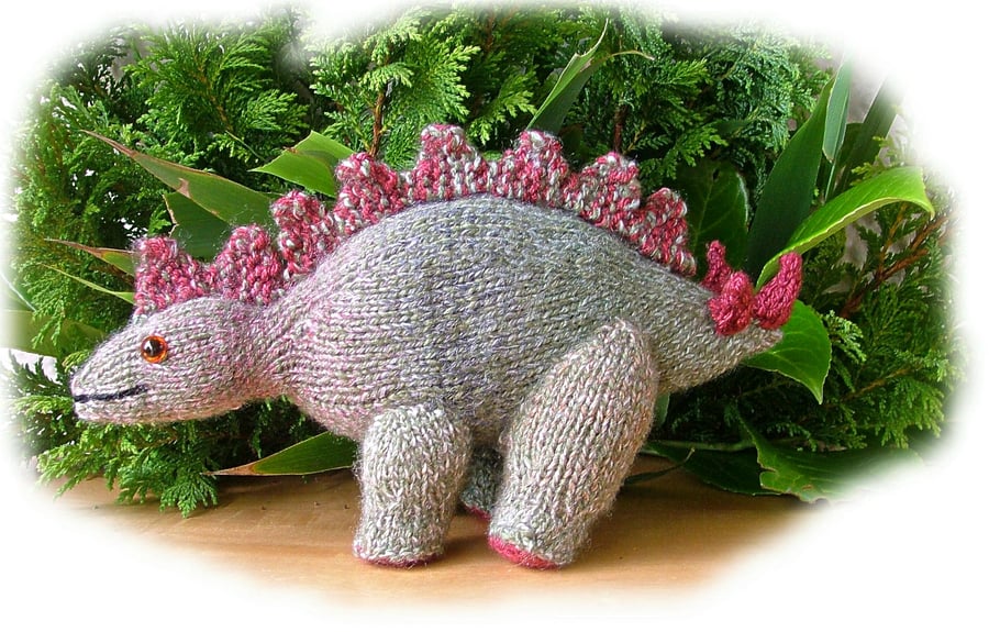 STIGGY STEGOSAURUS toy knitting pattern by Georgina Manvell PDF  by email 