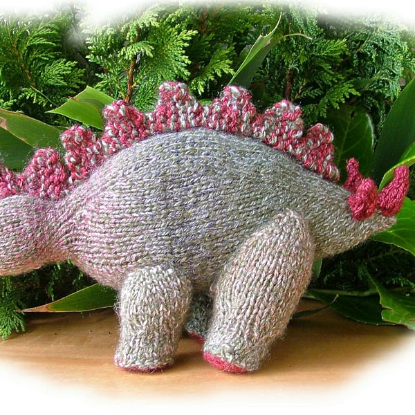 STIGGY STEGOSAURUS toy knitting pattern by Georgina Manvell PDF  by email 