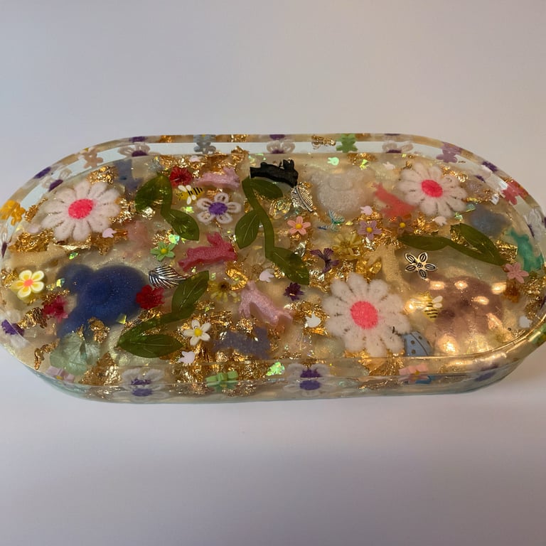 Handmade resin trinket tray