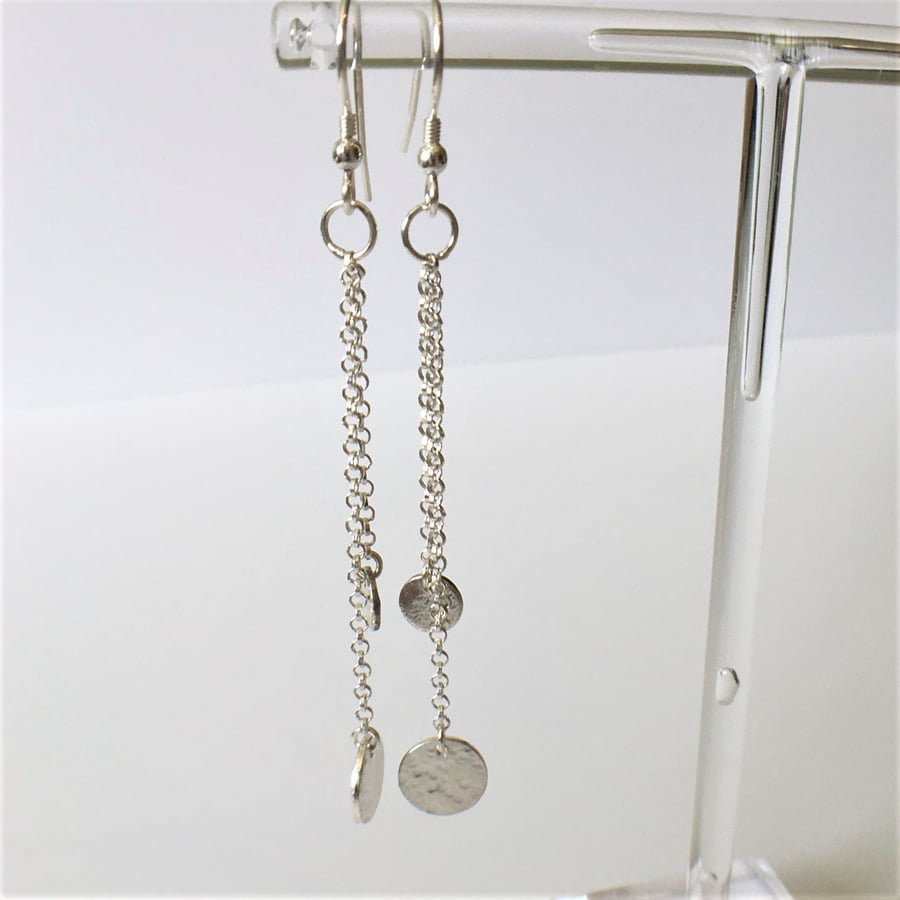 Sterling Silver Chain Drop Earrings