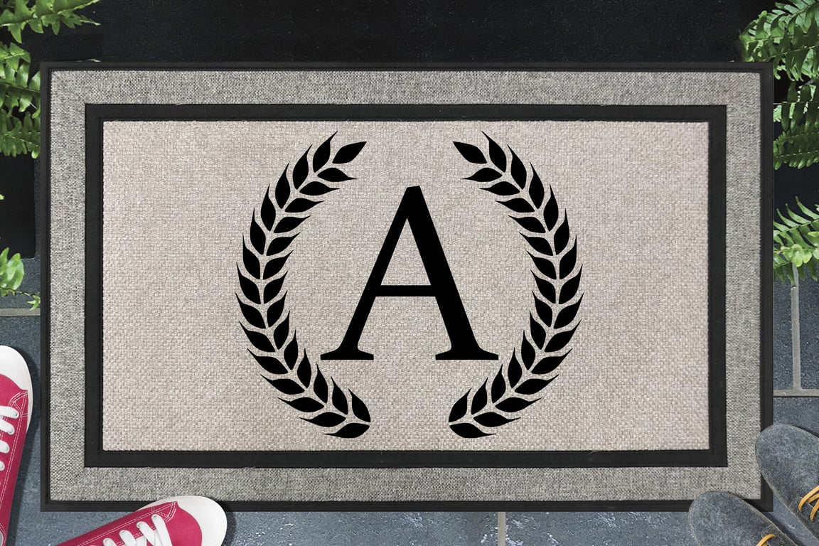A Letter Door Mat - Monogram Letter A - All Weather Doormat - 45x70cm 