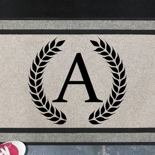 A Letter Door Mat - Monogram Letter A - All Weather Doormat - 45x70cm 