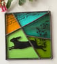Stained Glass Screen Printed Hare Panel - Image 1