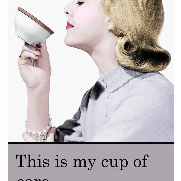 Empty Cup of Care Blank Greeting Card