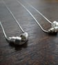 Silver birch bark scroll pendant - textured recycled silver - Image 2