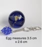 Handbag Charm, Egg Shaped Blue Crystal with a Chainmaille Chain and Keyring - Image 10