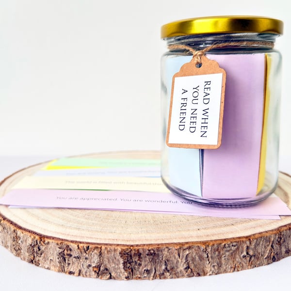 Read When You Need A Friend Jar, 50 Quotes and Messages, Best Friend Keepsake