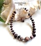 Designer Ruby Red Garnet & Rare Rhodonite Sterling Silver Bracelet - Image 3