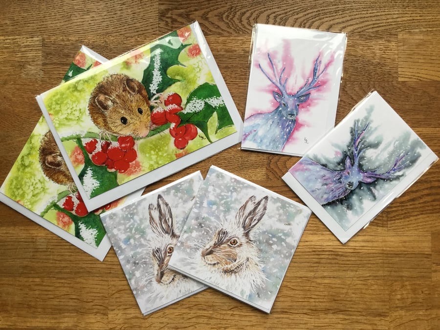 6 x blank cards suitable for Christmas !  Saves 2.50 on single card price 