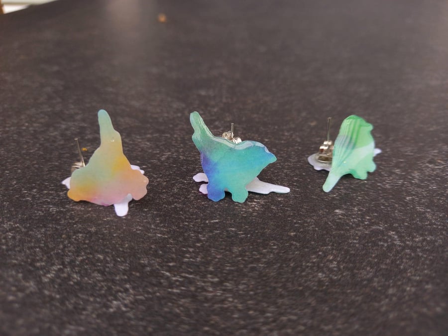 Bright Multicoloured Bird Stud Earrings