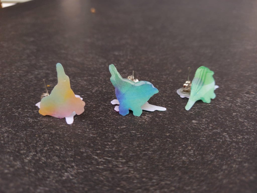 Bright Multicoloured Bird Stud Earrings