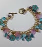Turquoise & Lilac Flower Charm Bracelet - Image 2