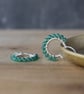Green Onyx Gemstone Hoop Earrings - Handmade Silver Jewellery 