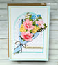 Bouquet Birthday Card - handcrafted birthday card, flowers, textured, 3D - Image 7