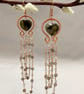 Labradorite Heart & Copper Cascade Earrings - Image 1