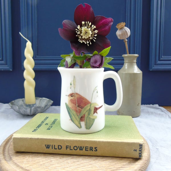 Wren and Snowdrops Fine Bone China Mini Jug