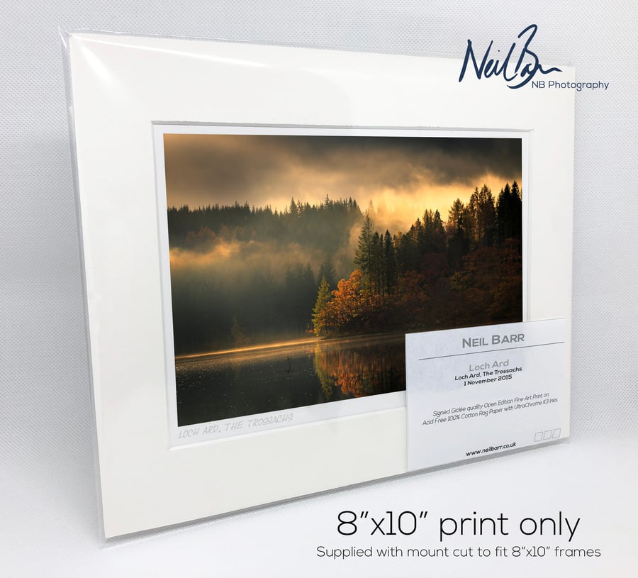 Autumn Loch Ard The Trossachs Scotland - A5 (10" x 8") Unframed Print