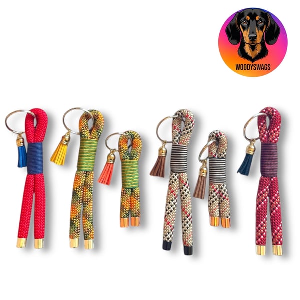 Luxury Handmade Paracord Keychain 10mm Rope Keyring. Christmas Stocking Filler.