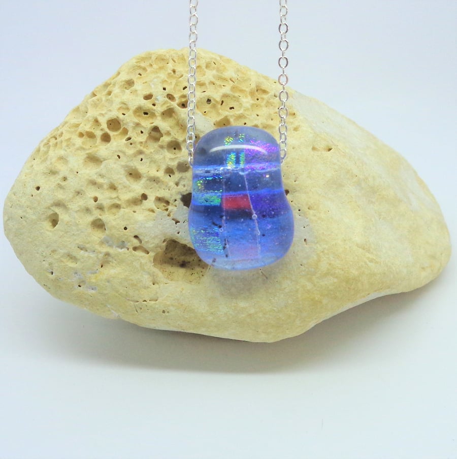 Dichroic glass pendant art Shades of the rainbow