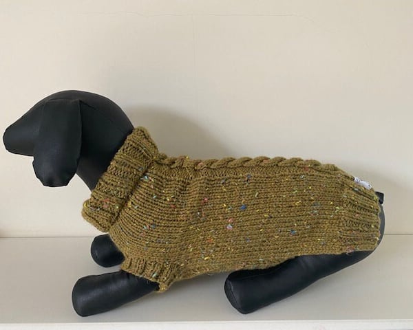 Dog Jumper - Ideal for a Miniature Dachshund or Small Dog, Roll Neck 