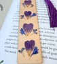Pressed Flower Wooden Bookmark, Geranium Petals - Image 4