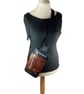 Handmade Leather floral Bag Women, soft sling crossbody