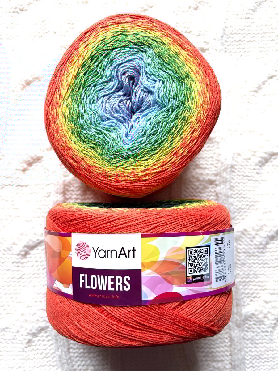 1 cake x 250g YarnArt Flowers Yarn Cake - Colour 255 : Cotton Blend