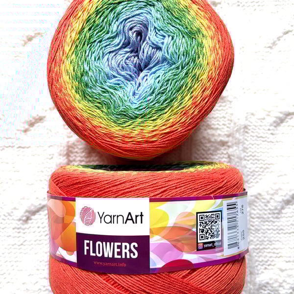 1 cake x 250g YarnArt Flowers Yarn Cake - Colour 255 : Cotton Blend