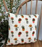 Quilted cushion cover in fun houseplant print, 36cm x 36cm 