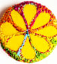 Buttons 1 inch button Hand Dyed Silks and Cottons Free Machine Embroidery Button
